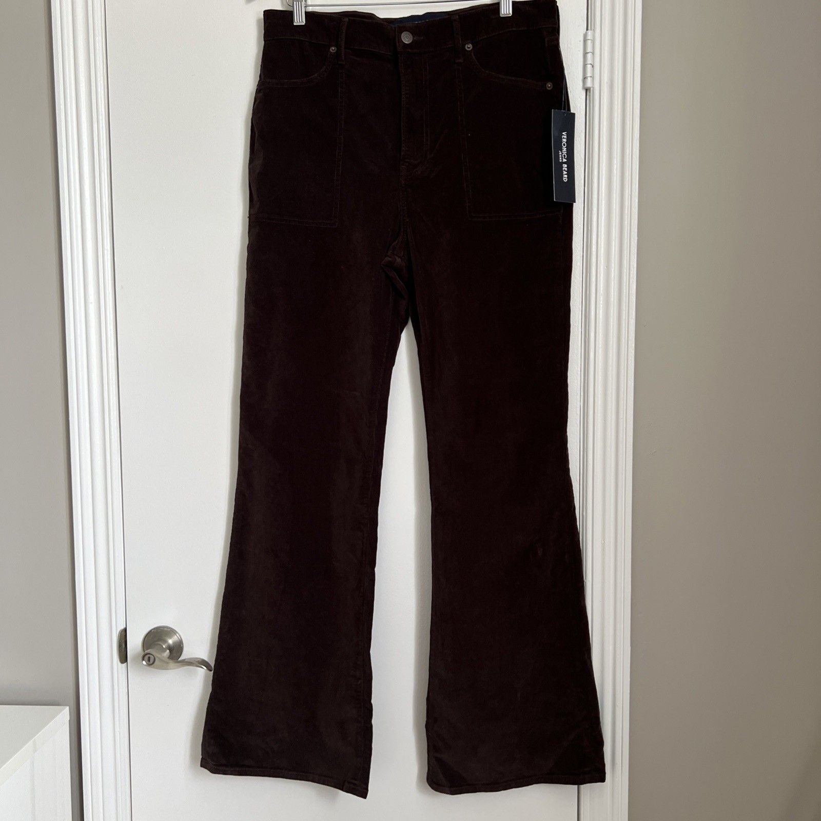 Veronica Beard Jeans 32 Womens Cotton Corduroy Flared Pants Brown $298 Nwt